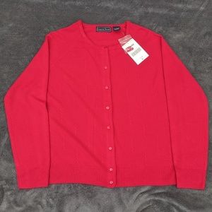 Red button down sweater NWT